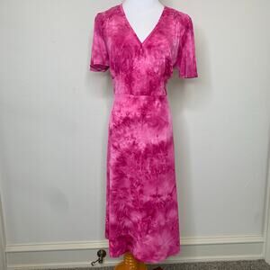 Y2k Deadstock NWT Pink Tie Dye A Line Dress  Size Medium